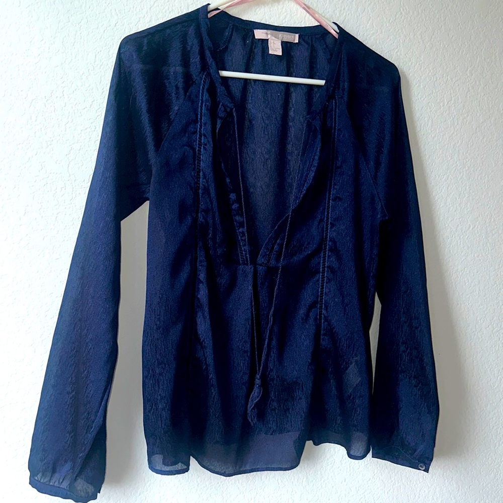Navy blue boho style blouse from Forever 21